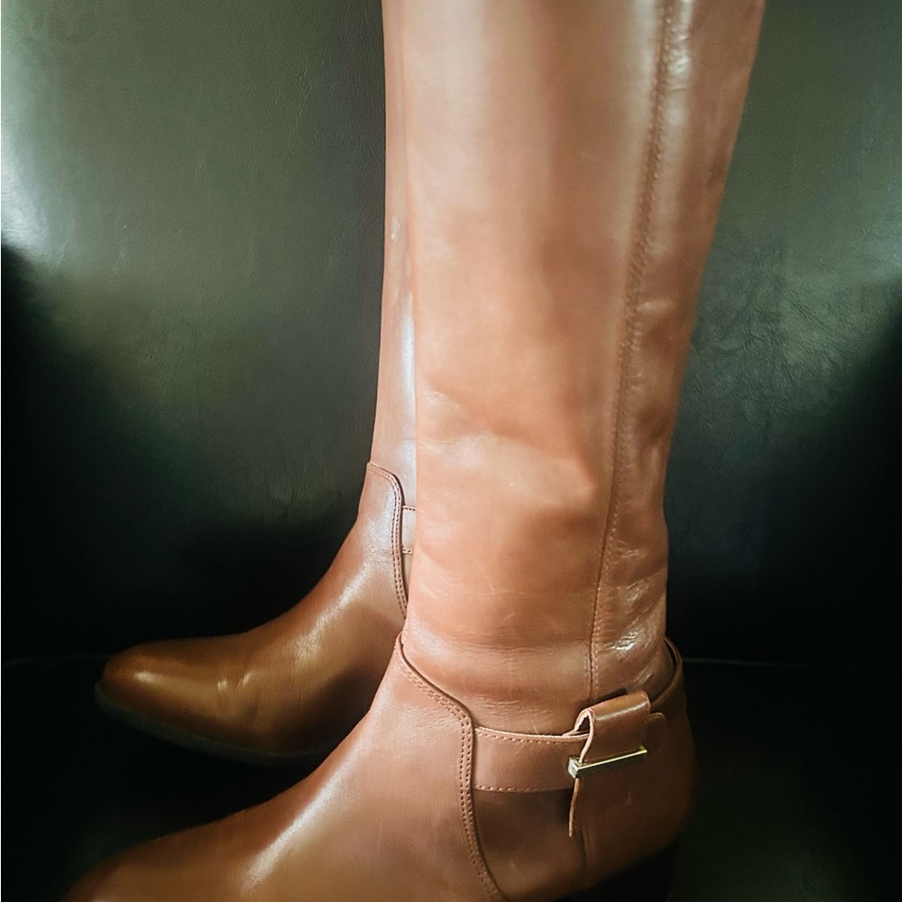 Light brown Knee high flat boots